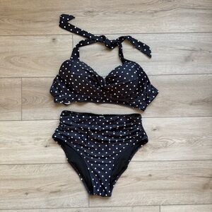Black Polka Dot Bikini Set